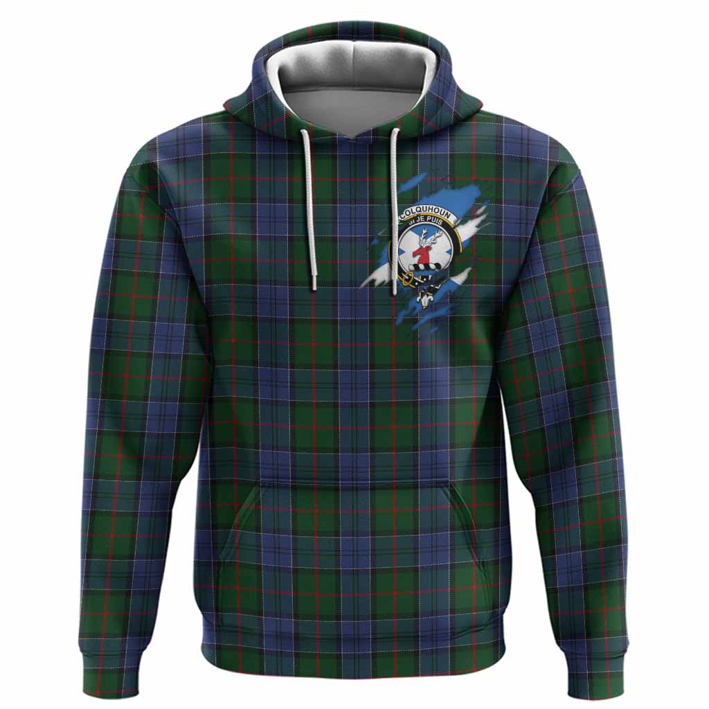 Colquhoun Clan Crest In Me Tartan Hoodie Scotland Flag Style