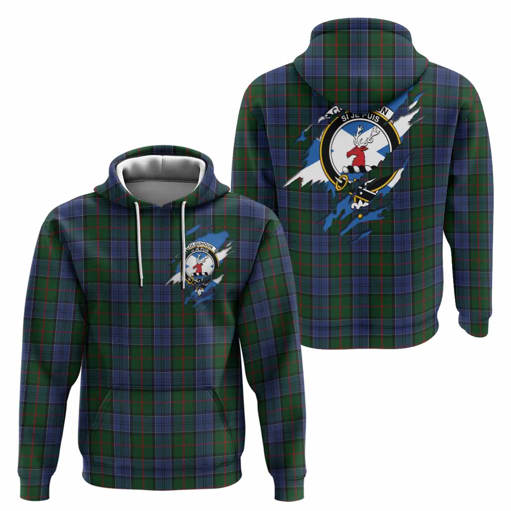 Colquhoun Clan Crest In Me Tartan Hoodie Scotland Flag Style