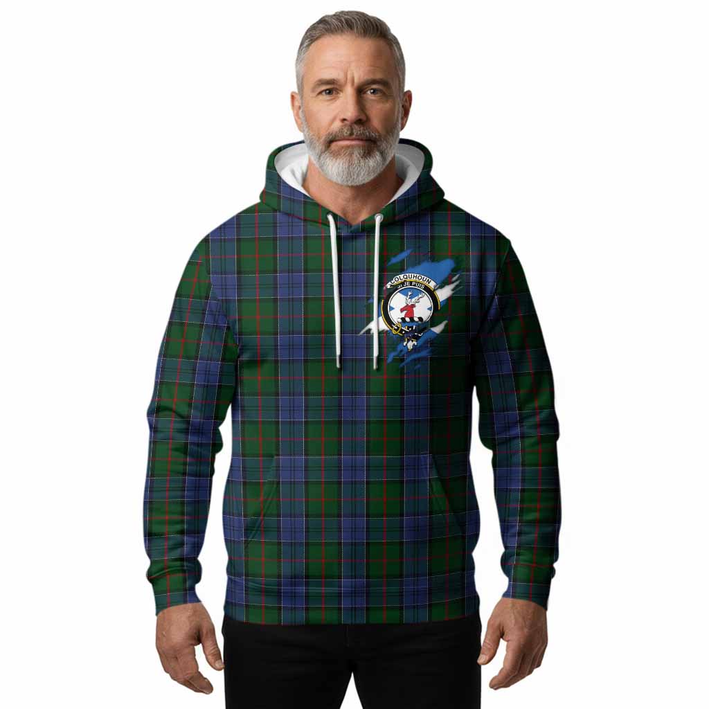 Colquhoun Clan Crest In Me Tartan Hoodie Scotland Flag Style