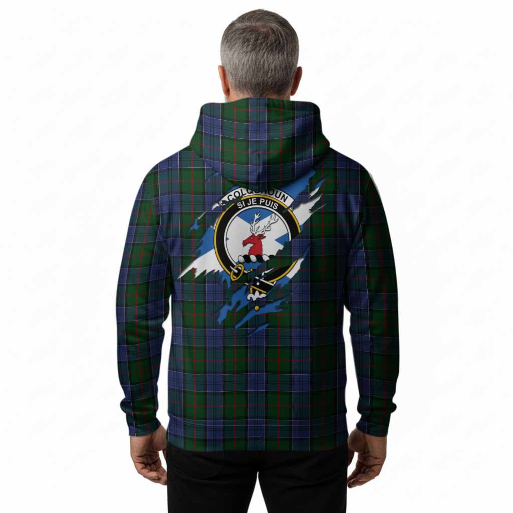 Colquhoun Clan Crest In Me Tartan Hoodie Scotland Flag Style