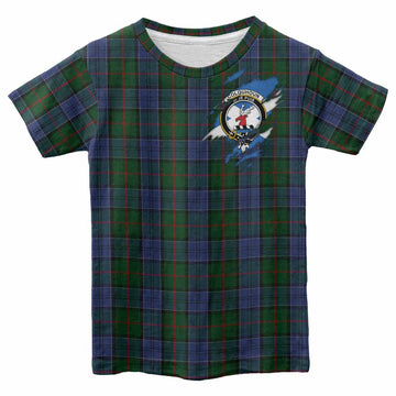 Colquhoun Clan Crest In Me Tartan Kid T-shirt Scotland Flag Style