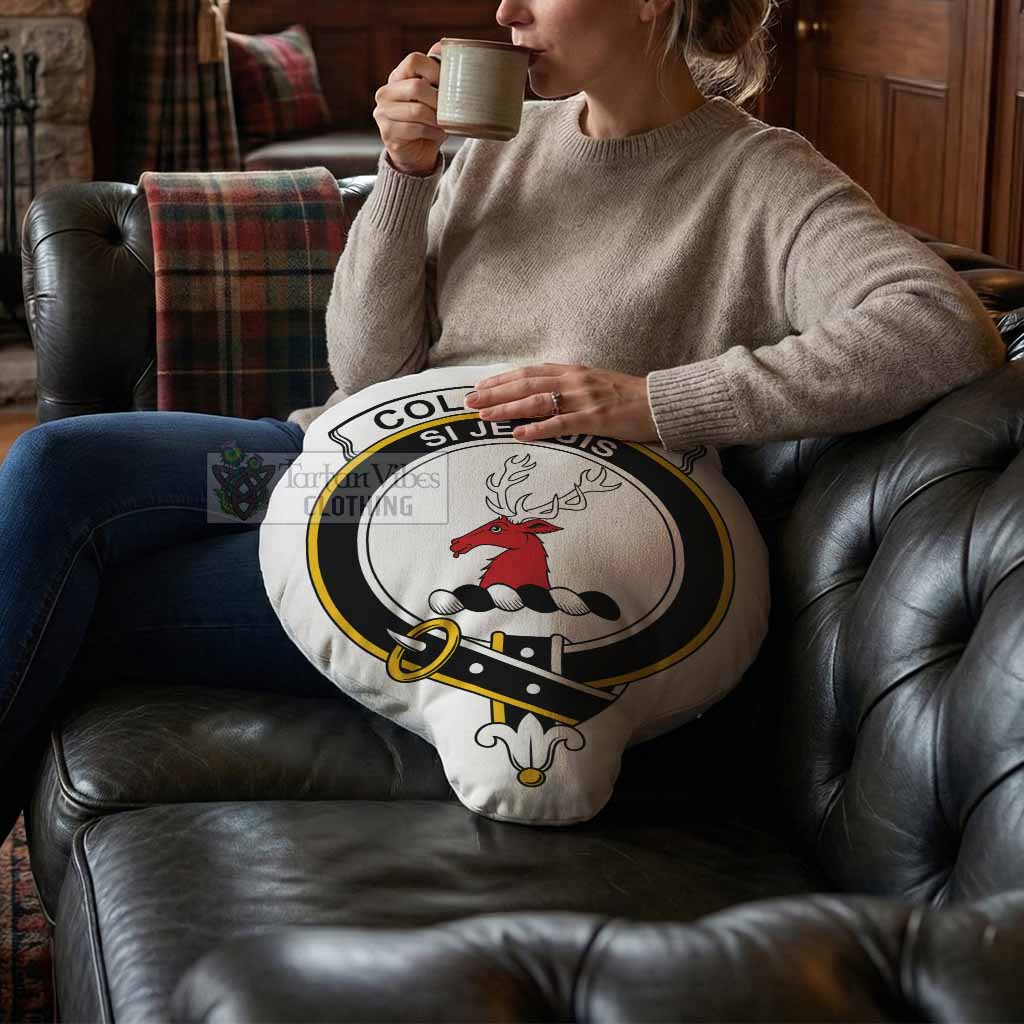 Colquhoun Clan Crest Shaped Throw Pillow, Scottish Clan Badge Decorative Pillow