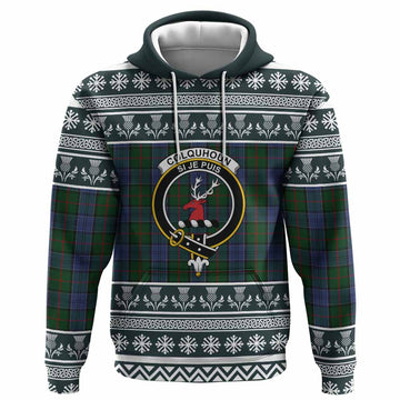 Colquhoun Clan Tartan Christmas Hoodie with Family Crest