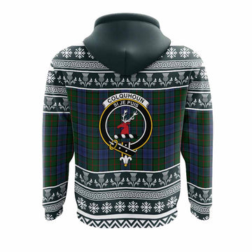Colquhoun Clan Tartan Christmas Hoodie with Family Crest