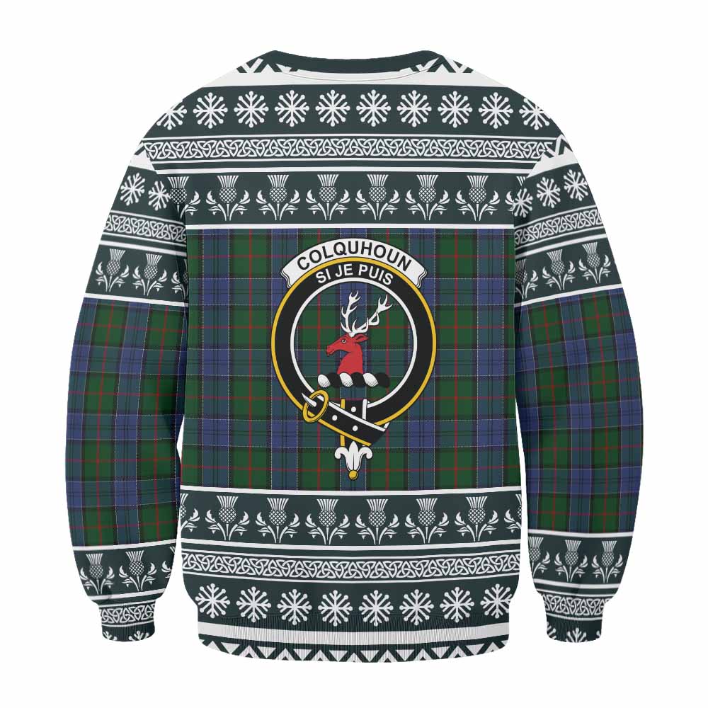 Colquhoun Clan Tartan Christmas Sweatshirt with Family Crest - Tartan Vibes Clothing
