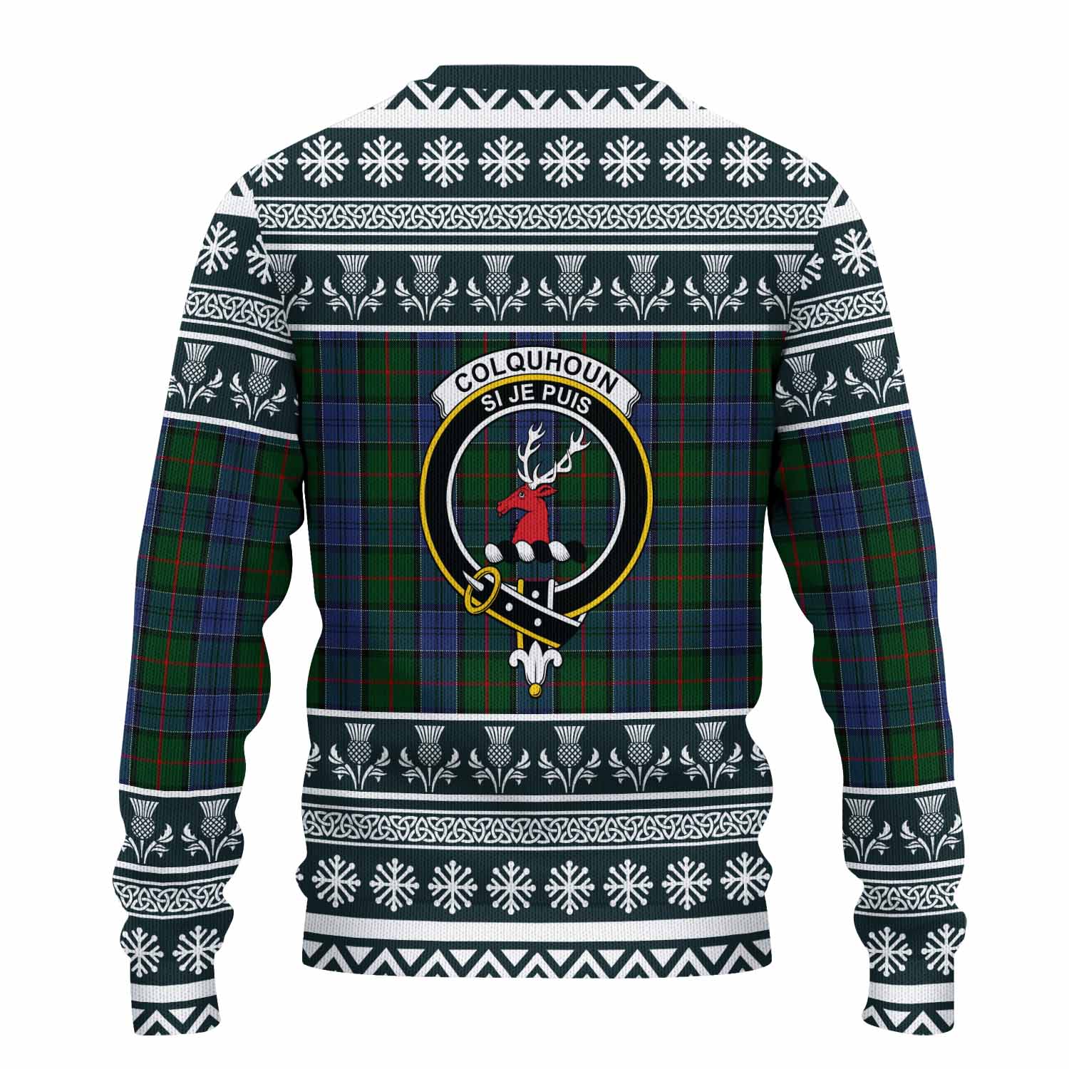 Colquhoun Clan Tartan Christmas Ugly Sweater with Family Crest - Tartan Vibes Clothing