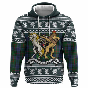 Colquhoun Clan Tartan Crest Christmas Hoodie Coat of Arms Funny Style
