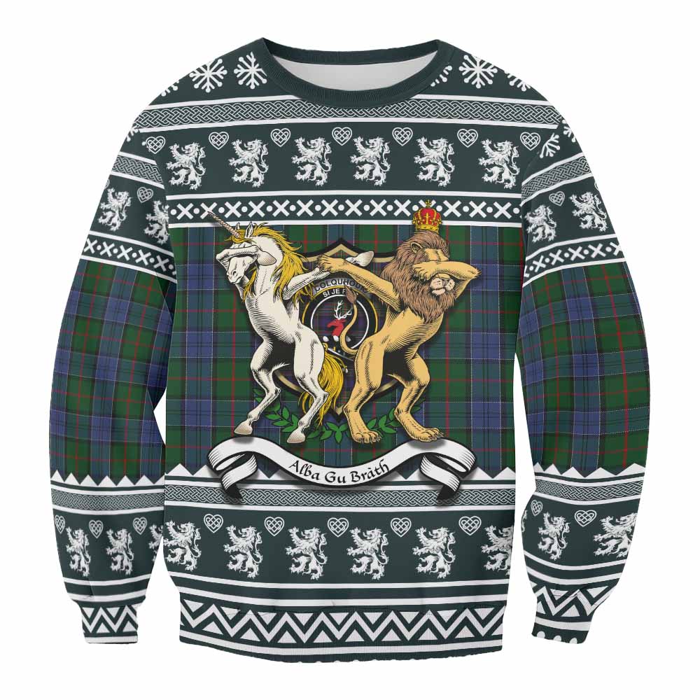 Colquhoun Clan Tartan Crest Christmas Sweatshirt Coat of Arms Funny Style - Tartan Vibes Clothing