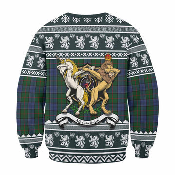 Colquhoun Clan Tartan Crest Christmas Sweatshirt Coat of Arms Funny Style
