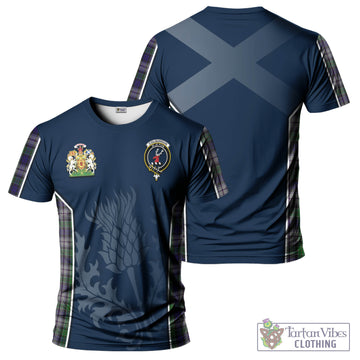 Colquhoun Dress Tartan T-Shirt with Family Crest and Scottish Thistle Vibes Sport Style