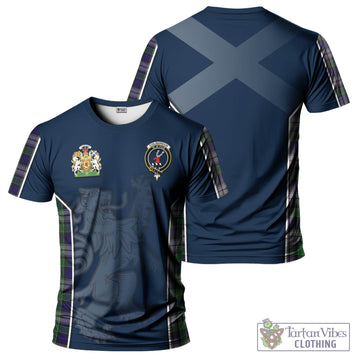 Colquhoun Dress Tartan T-Shirt with Family Crest and Lion Rampant Vibes Sport Style