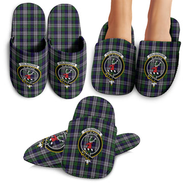 Colquhoun Dress Tartan Home Slippers with Family Crest