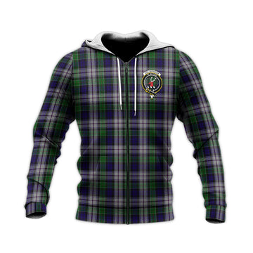 Colquhoun Dress Tartan Knitted Hoodie with Family Crest