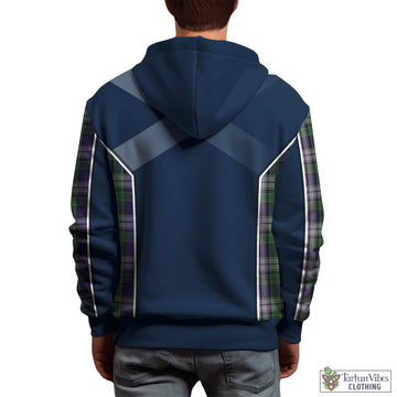 Colquhoun Dress Tartan Hoodie with Family Crest and Scottish Thistle Vibes Sport Style