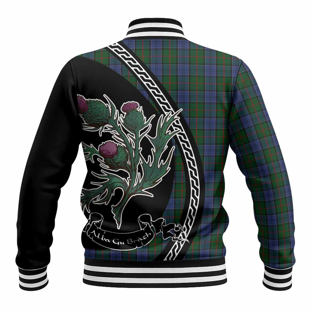 Colquhoun Family Crest Tartan Baseball Jacket Alba Thistle Inspired - Tartan Vibes Clothing