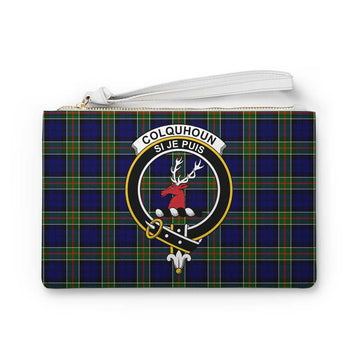 Tartan Vibes Clothing Colquhoun Family Crest Tartan Clutch Bag
