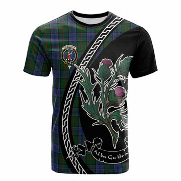Colquhoun Family Crest Tartan Cotton T-shirt Alba Thistle Inspired - Tartan Vibes Clothing