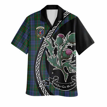 Colquhoun Family Crest Tartan Hawaiian Shirt Alba Thistle Inspired
