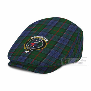 Colquhoun Family Crest Tartan Jeff Cap, Tartan Flat Cap
