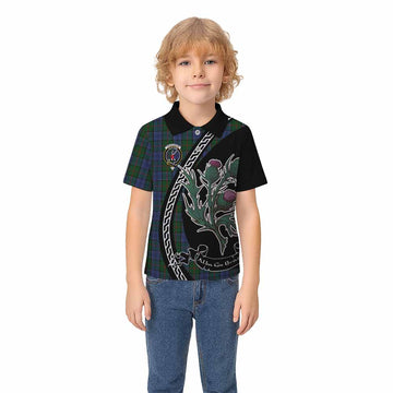 Colquhoun Family Crest Tartan Kid Polo Shirt Alba Thistle Inspired - Tartan Vibes Clothing