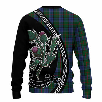 Colquhoun Family Crest Tartan Knitted Sweater Alba Thistle Inspired