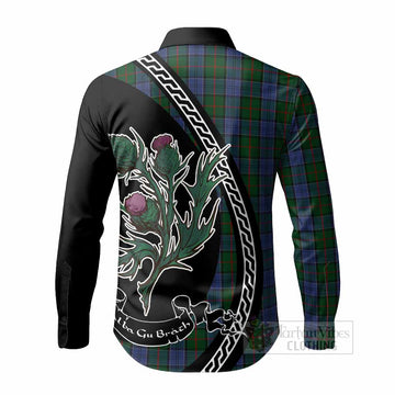 Colquhoun Family Crest Tartan Long Sleeve Button Shirts Alba Thistle Inspired