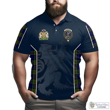 Colquhoun Modern Tartan Men's Polo Shirt with Family Crest and Lion Rampant Vibes Sport Style