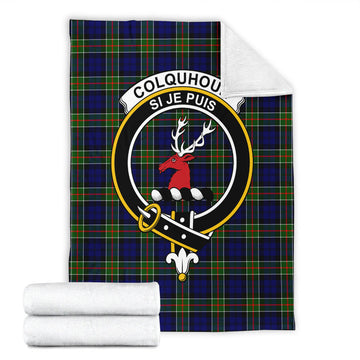 Colquhoun Modern Tartan Blanket with Family Crest