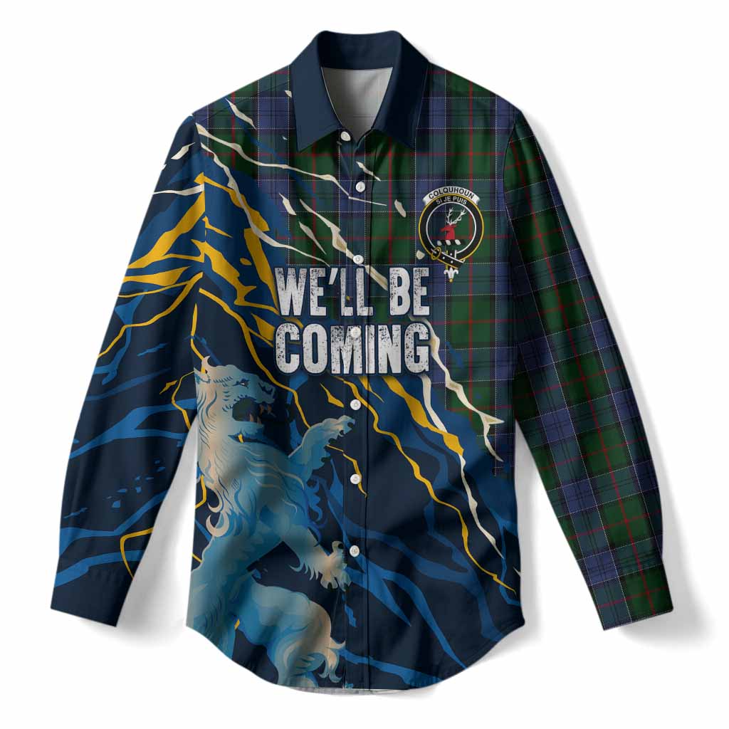 Colquhoun Scotland Tartan Women Casual Shirt WC2026 Football - We'll Be Coming