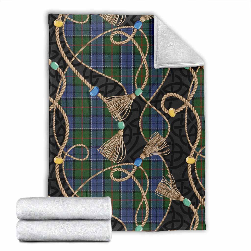 Colquhoun Scottish Tartan Twisted Ropes Stylized Blanket X-Large 59 x 79 inches 150 x 200 cm - Tartan Vibes Clothing