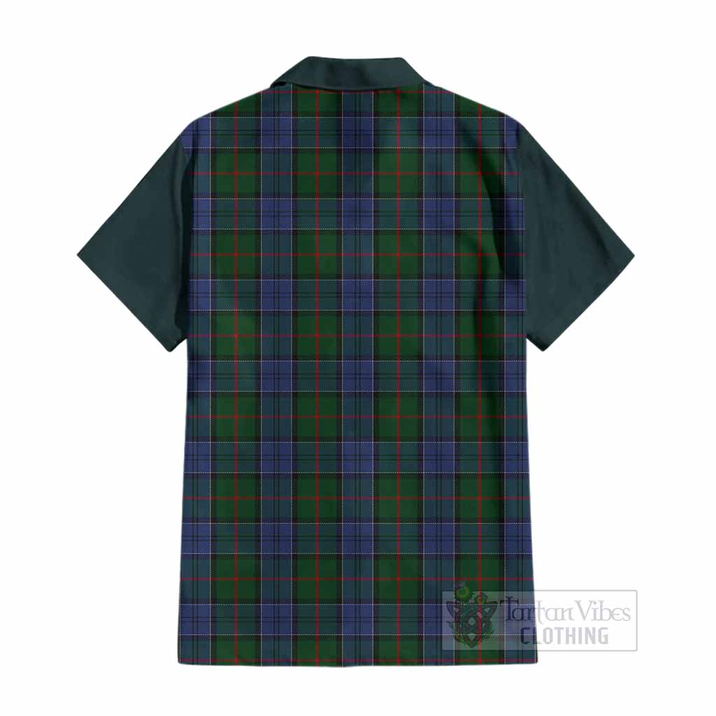 Colquhoun Tartan Accent Cotton Hawaiian Shirt with Family Crest