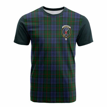 Colquhoun Tartan Accent Cotton T-shirt with Family Crest