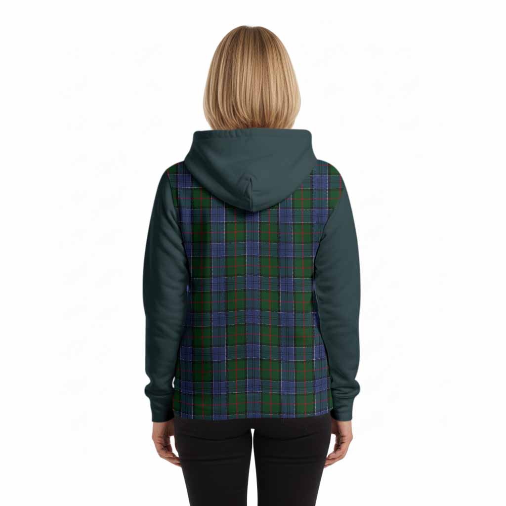 Colquhoun Tartan Accent Hoodie with Family Crest