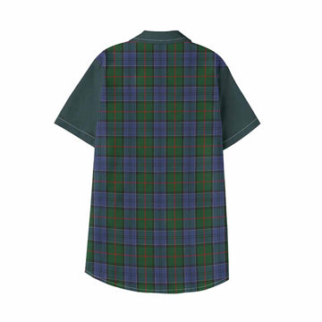 Colquhoun Tartan Accent Kid Hawaiian Shirt with Family Crest