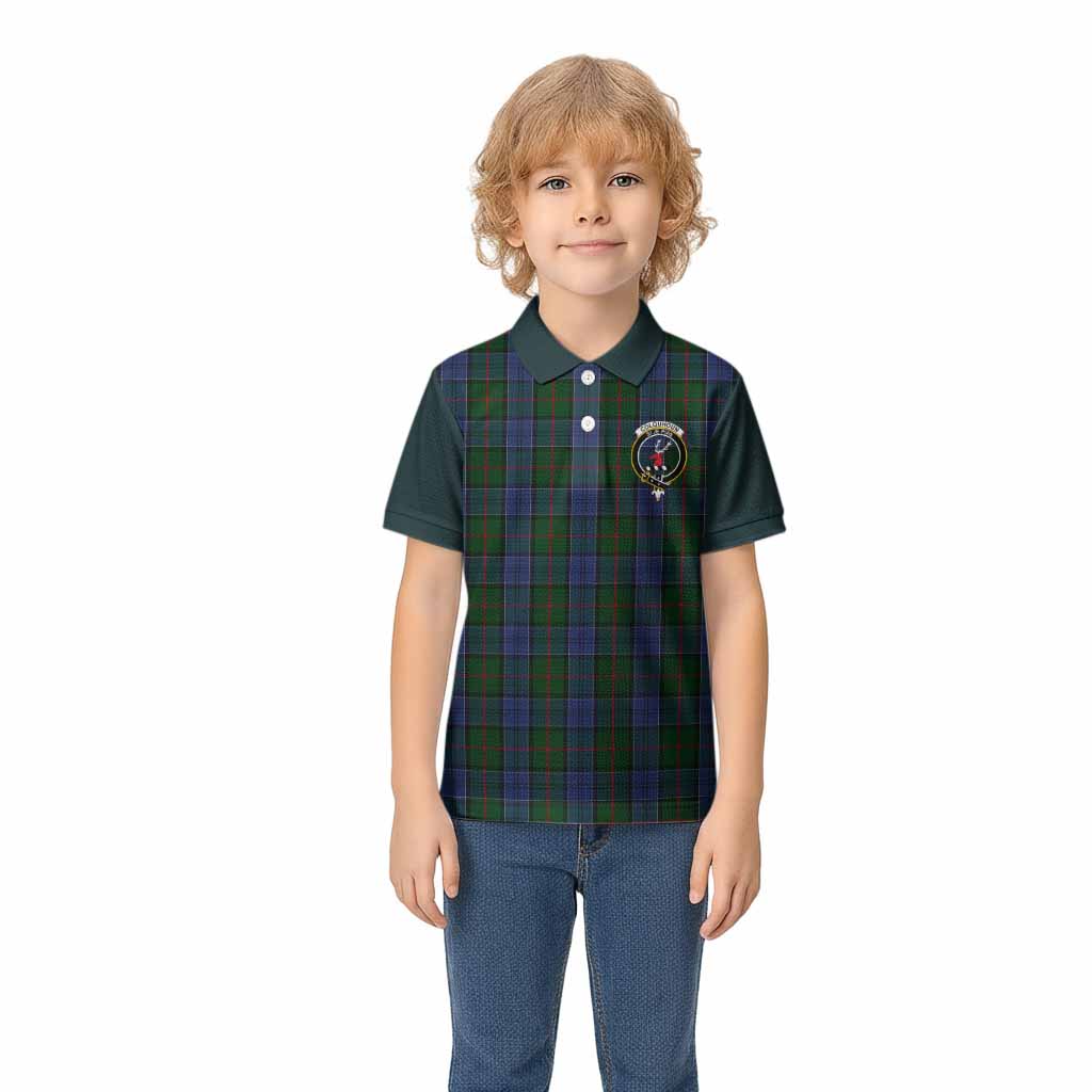 Colquhoun Tartan Accent Kid Polo Shirt with Family Crest