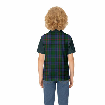 Colquhoun Tartan Accent Kid Polo Shirt with Family Crest