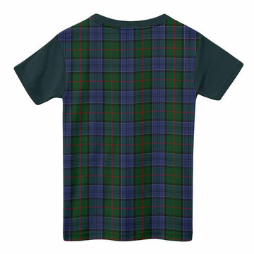 Colquhoun Tartan Accent Kid T-shirt with Family Crest