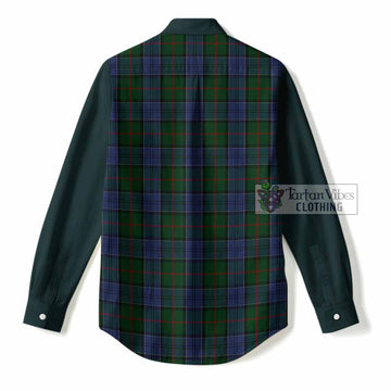 Colquhoun Tartan Accent Women Casual Shirt with Family Crest
