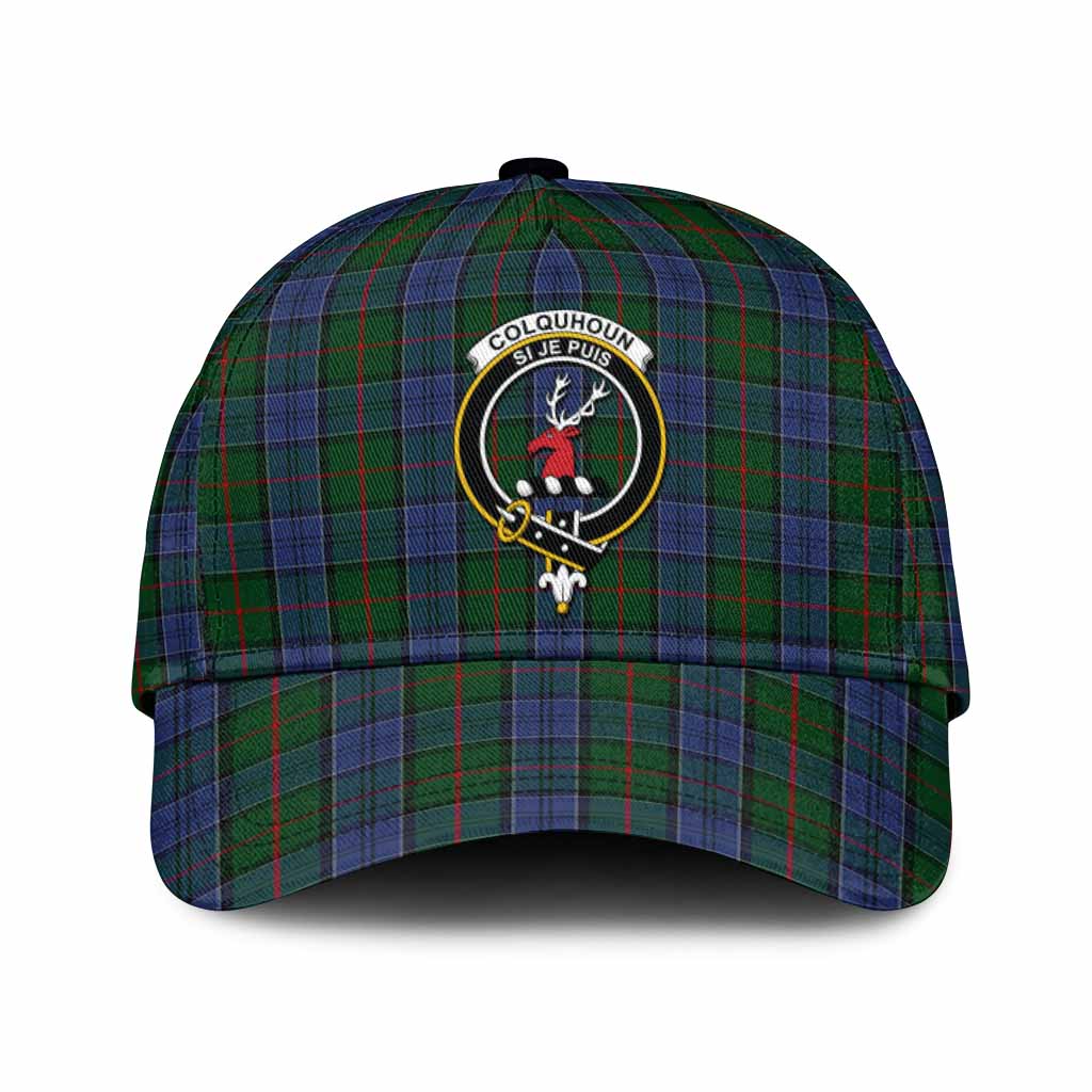 Colquhoun Tartan Classic Cap with Family Crest