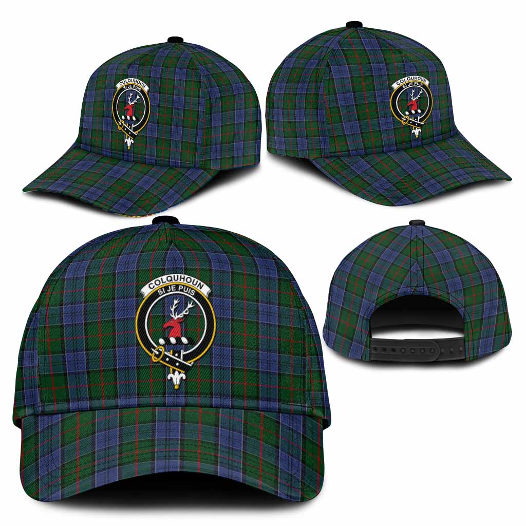 Colquhoun Tartan Classic Cap with Family Crest