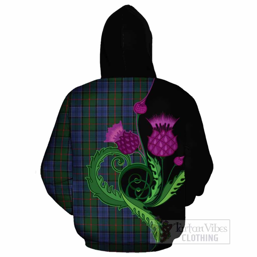 Colquhoun Tartan Cotton Hoodie Traditional Scottish Thistle