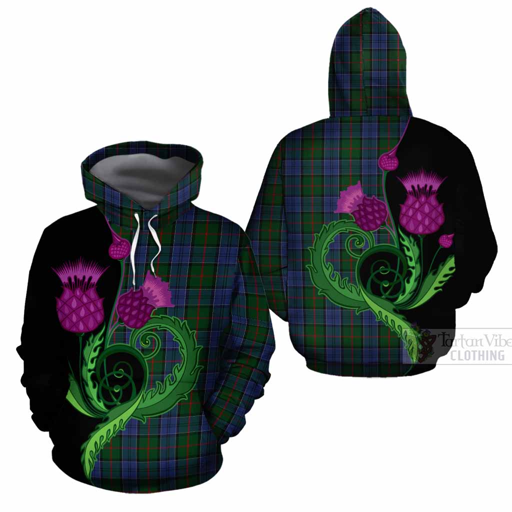 Colquhoun Tartan Cotton Hoodie Traditional Scottish Thistle