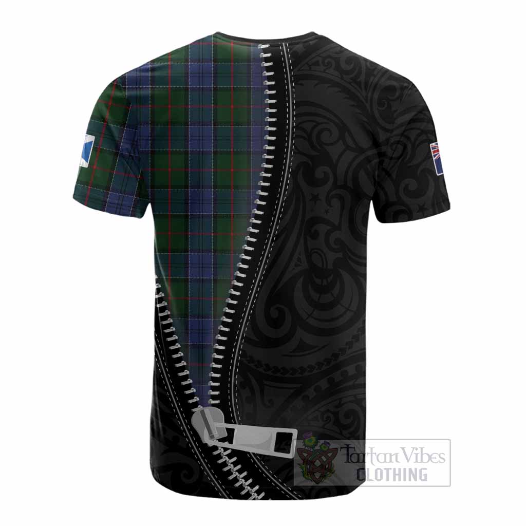 Colquhoun Tartan Cotton T-shirt New Zealand Pattern Unique Zipper Stylized