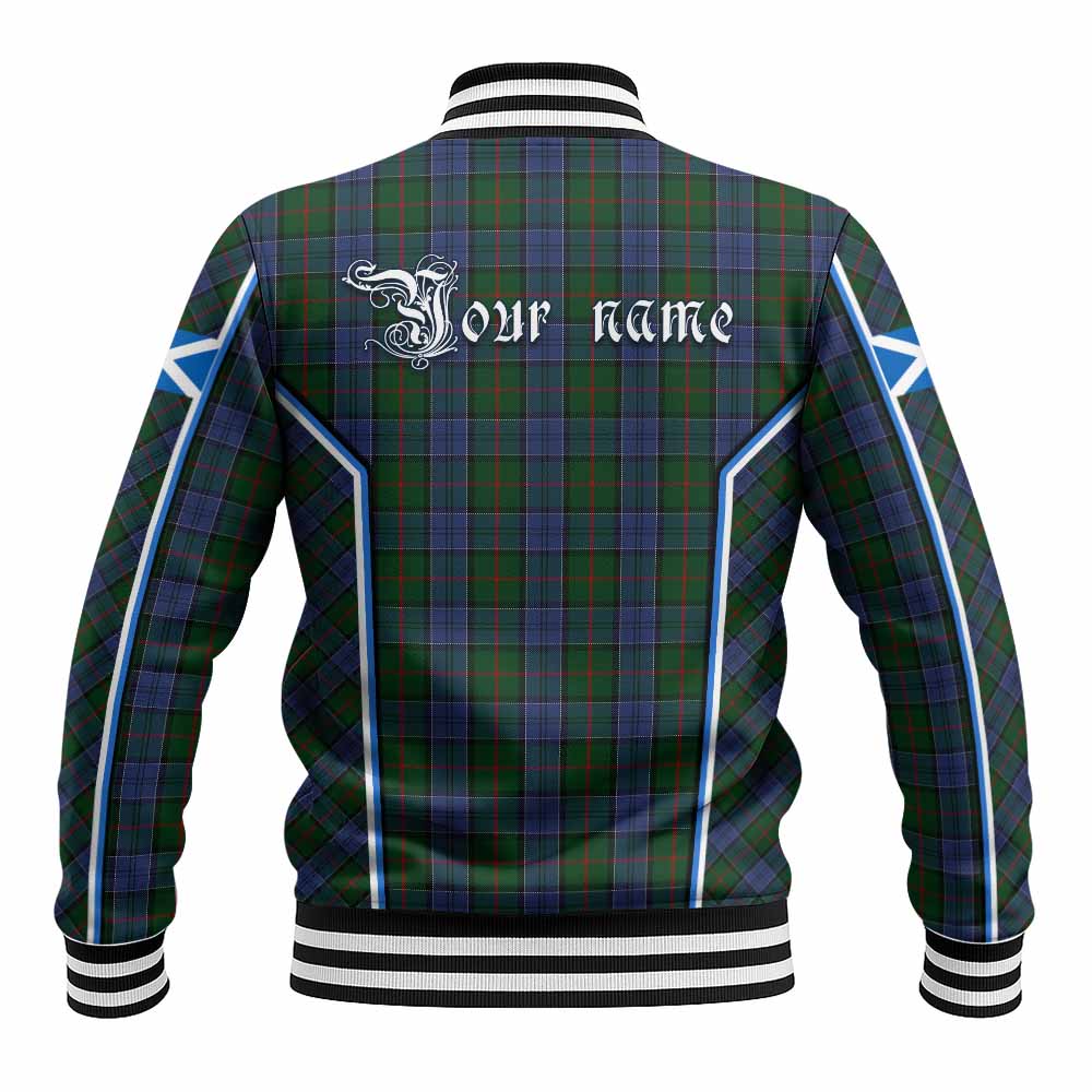 Colquhoun Tartan Crest Baseball Jacket Scotland Coat of Arm Flag Style - Tartan Vibes Clothing