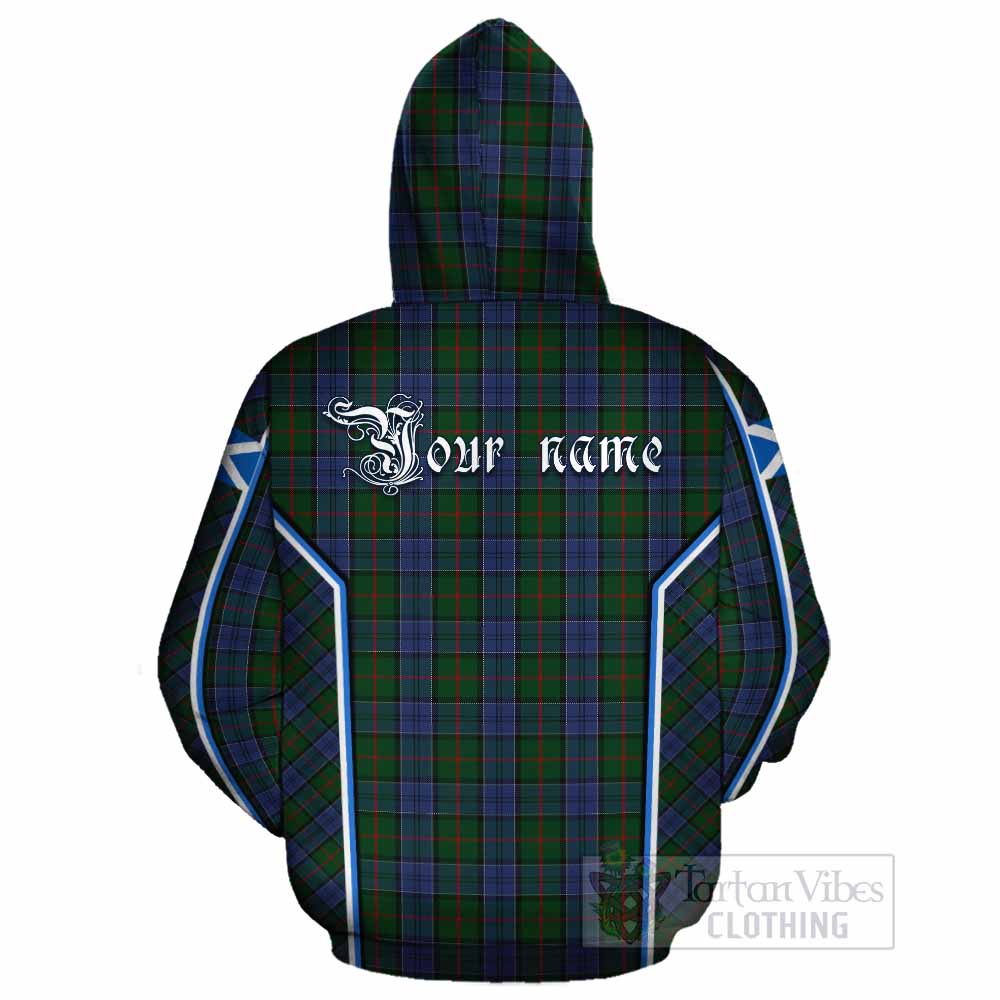 Colquhoun Tartan Crest Cotton Hoodie Scotland Coat of Arm Flag Style - Tartan Vibes Clothing