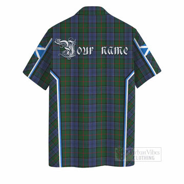 Colquhoun Tartan Crest Hawaiian Shirt Scotland Coat of Arm Flag Style