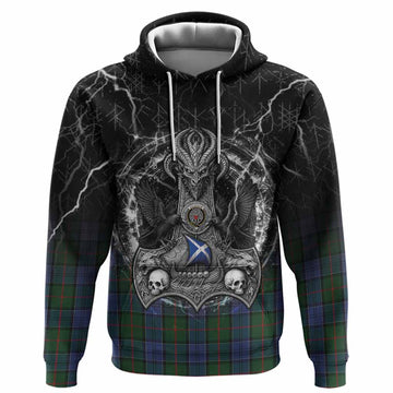Colquhoun Tartan Crest Hoodie Celtic Odin's Raven Legacy