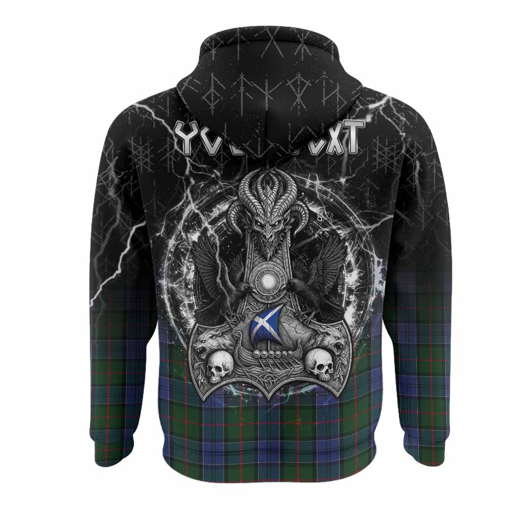 Colquhoun Tartan Crest Hoodie Celtic Odin's Raven Legacy