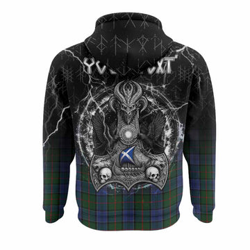 Colquhoun Tartan Crest Hoodie Celtic Odin's Raven Legacy