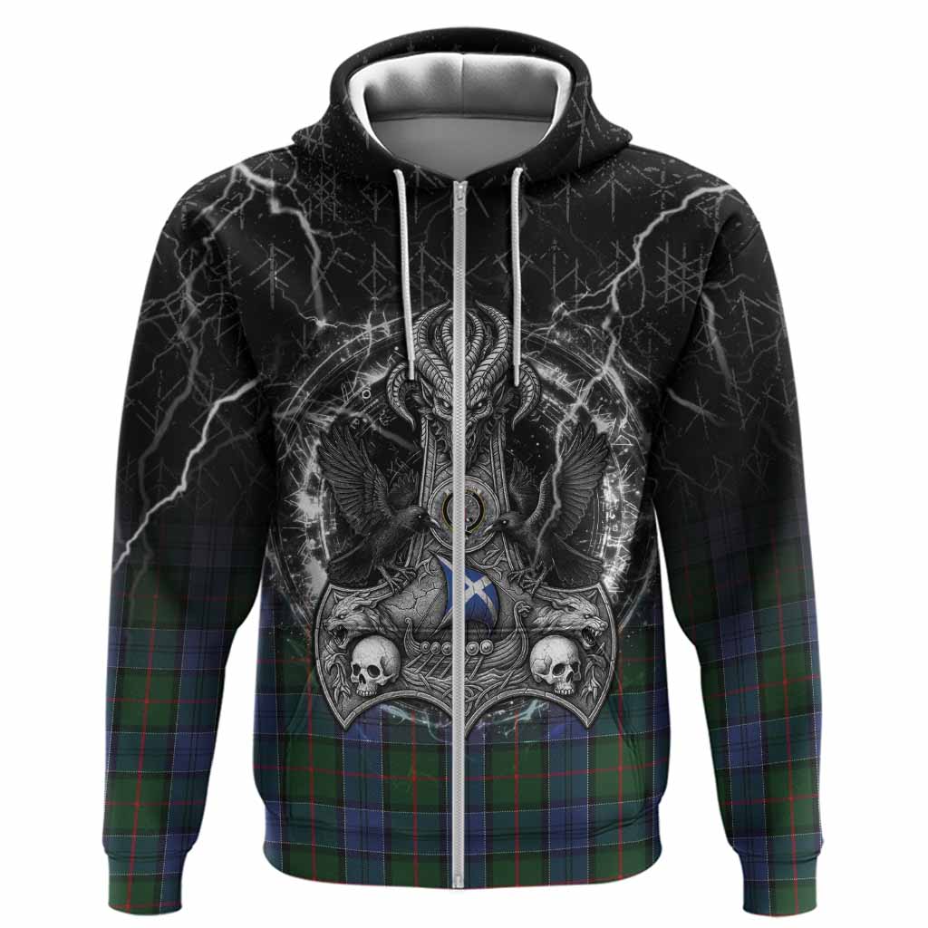 Colquhoun Tartan Crest Hoodie Celtic Odin's Raven Legacy